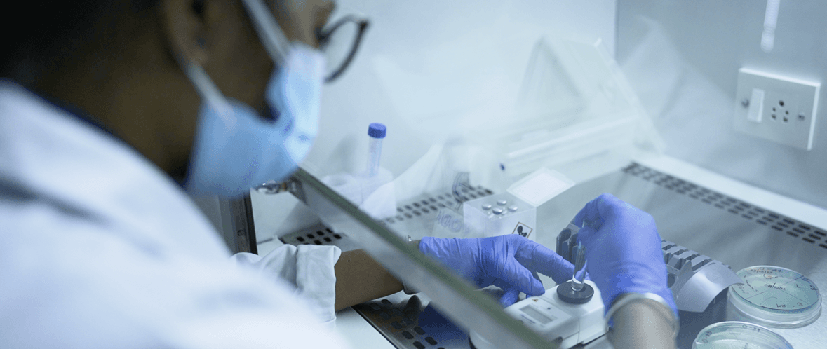 Laboratory scientist performing molecular diagnostics and PCR testing